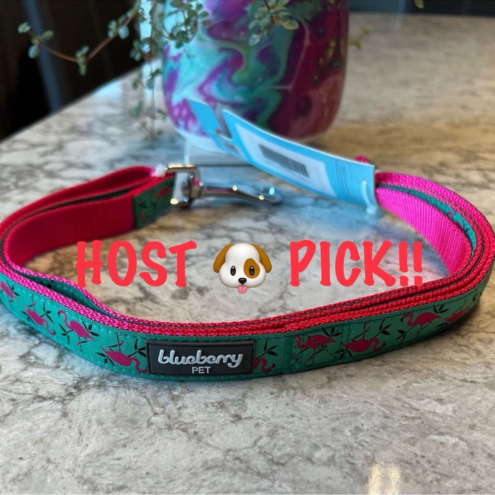 Blueberry Pet Flamingo Print Leash